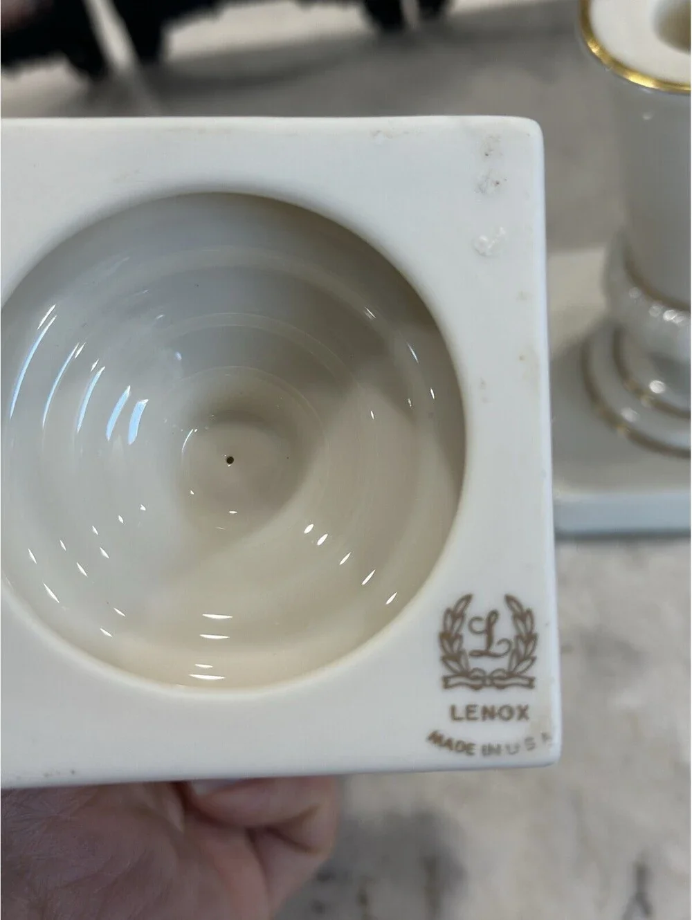 Beautiful vintage Lenox ivory porcelain candlestick holders with 24K gold trim,